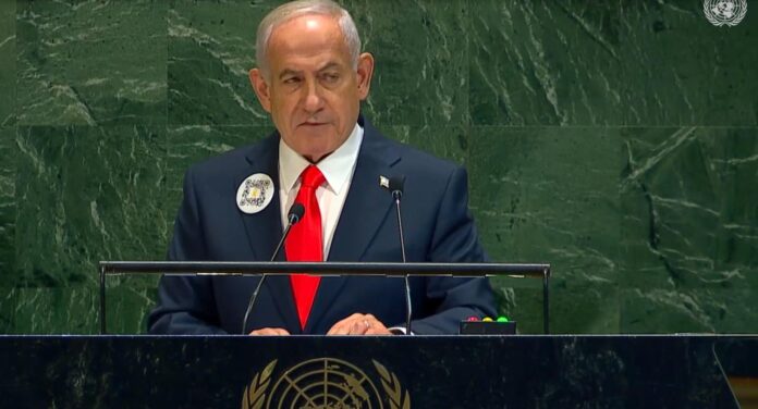 video-|-la-mappa-della-maledizione,-il-quiz,-l’ultimatum-ad-hamas,-il-bene-contro-il-male:-e-netanyahu-show-all’onu-(ma-l’aula-e-semivuota)